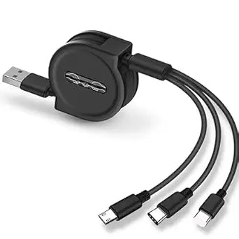 Universal Retractable  3 in 1 Multi Charging  Data Cable