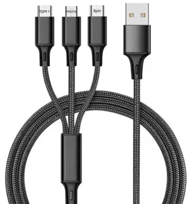 Universal Retractable  3 in 1 Multi Charging  Data Cable