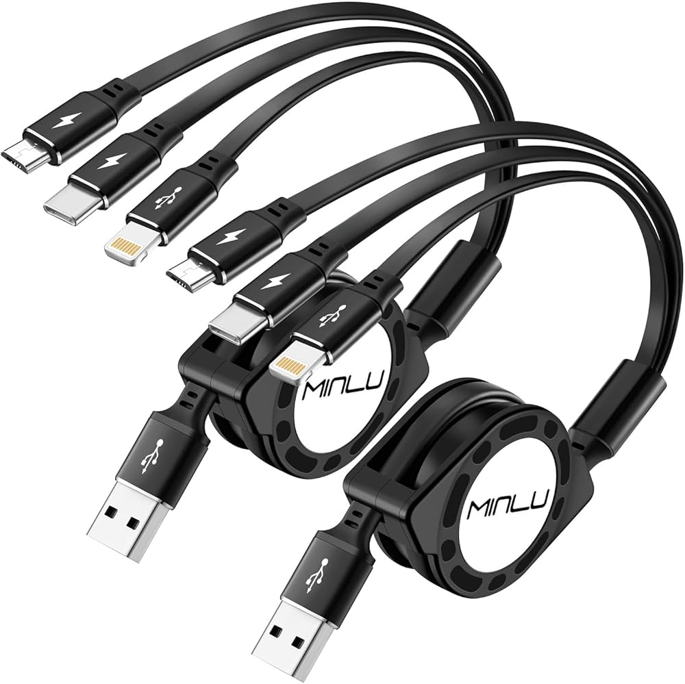 Universal Retractable  3 in 1 Multi Charging  Data Cable