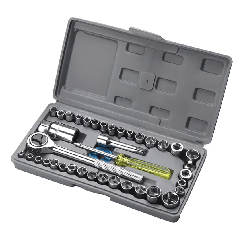 40 Pcs Combination Socket Wrench Set Tool Kit