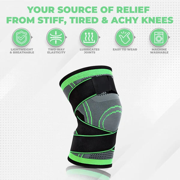 Compression Knee Sleeve Brace with Adjustable Strap for Pain Relief