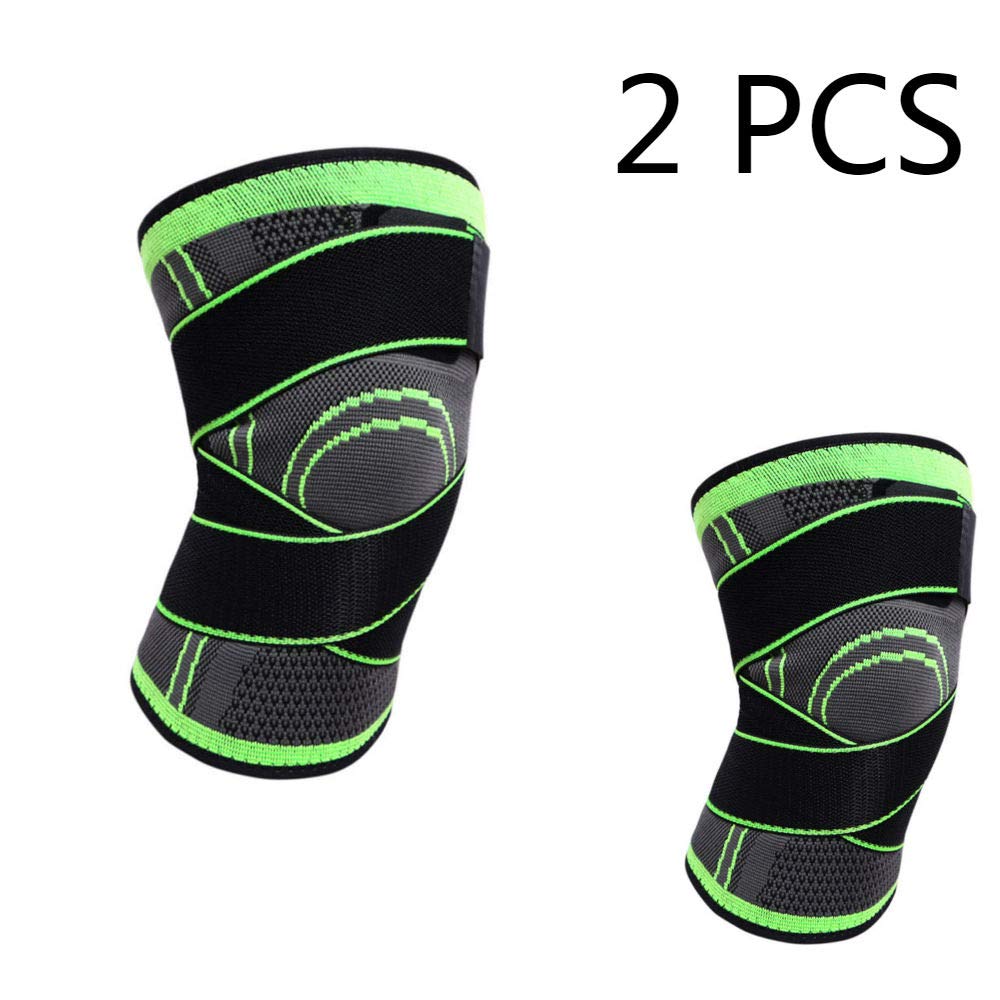 Compression Knee Sleeve Brace with Adjustable Strap for Pain Relief