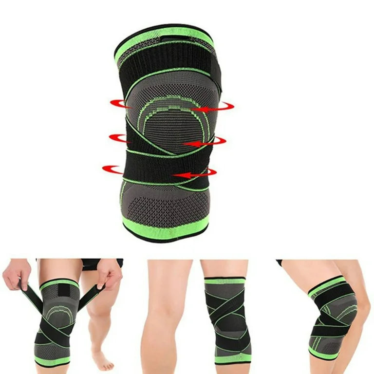 Compression Knee Sleeve Brace with Adjustable Strap for Pain Relief