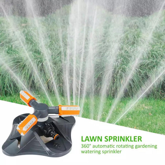 360 Rotating Grass Lawn Water Sprinkler 3 Arms Nozzles