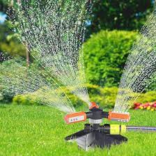 360 Rotating Grass Lawn Water Sprinkler 3 Arms Nozzles