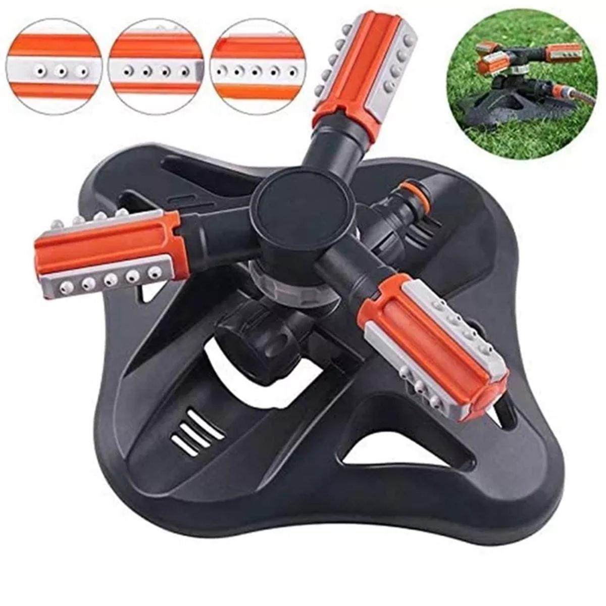 360 Rotating Grass Lawn Water Sprinkler 3 Arms Nozzles